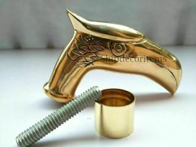 Eagle Head Cast Brass Outside handle Solid Cane Walking Stick Mothers day gifts