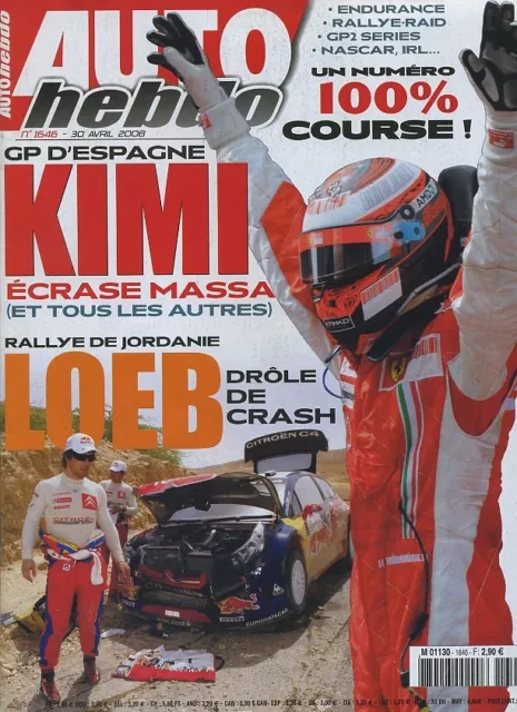 AUTO HEBDO n°1646 du 30 Avril  2008 GP ESPAGNE LMS MONZA WRC JORDANIE