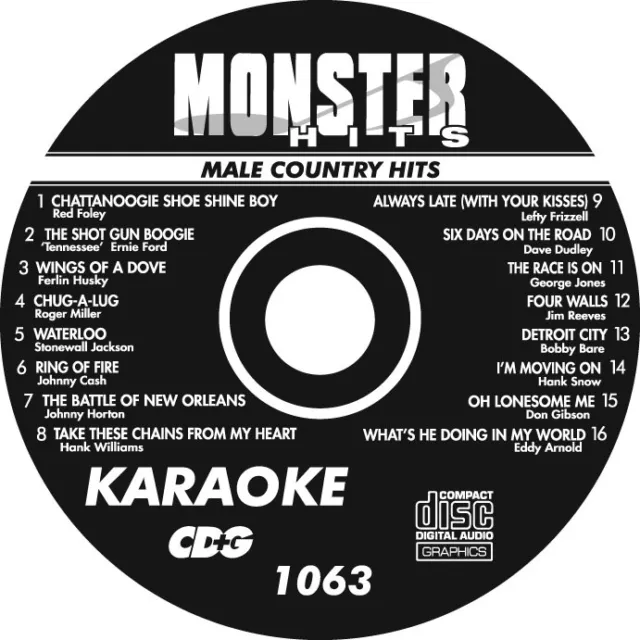 Karaoke Monster Hits Cd+G Male Country Hits #1063