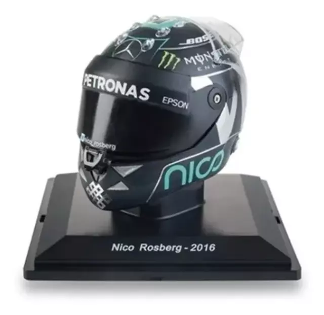 F1 Nico Rosberg Mercedes 2016 Rare Helmet Scale 1:5 Formula 1 With Magazine