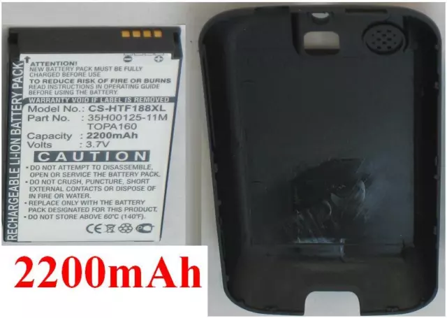 Coque+ Batterie 2200mAh type 35H00125-11M TOPA160 Pour HTC Smart, Smart F3188