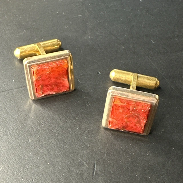 Boutons De Manchette Vintage Mystère IV Murat Vers 1960 - Bijou Occasion, Style Rétro