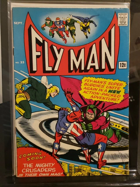Fly Man #33 1965 Radio Comics Mighty Crusaders Shield Comet Black Hood Fly-Girl