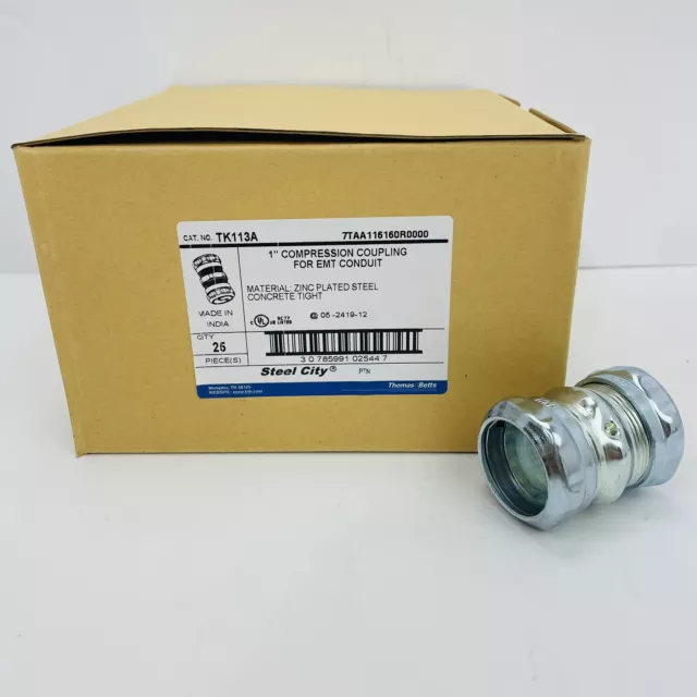 (Qty 25) Thomas & Betts TK113A 1” EMT Conduit Compression Couplings ~NEW~