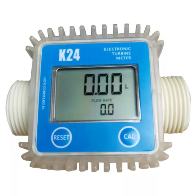 Pro K24 LCD Turbine Digital Diesel Fuel Flow Meter Gauge Tool For Water Liquid 3