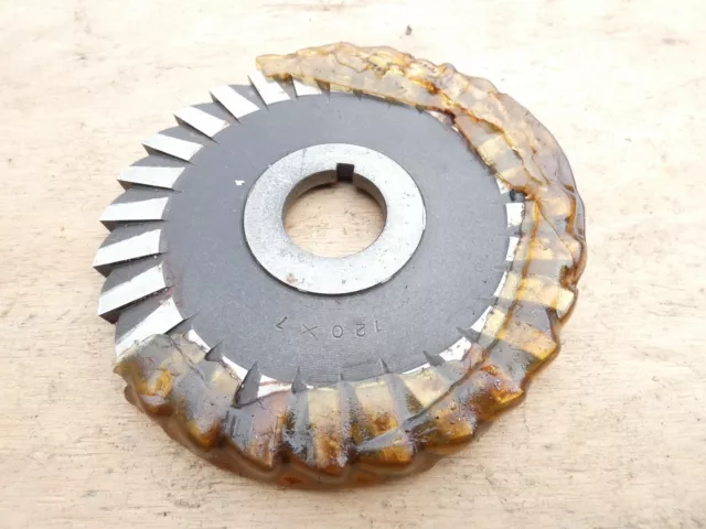 1 fraise 3 taille dent droite diamètre 120 x 16mm alésage 25,4mm HSS  (9)