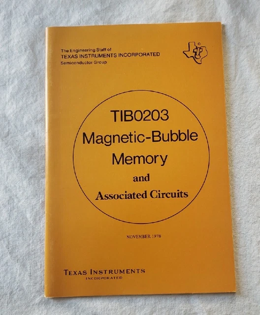 Texas Instruments TIB0203 Magnetic-Bubble Memory and Associated Circuits
