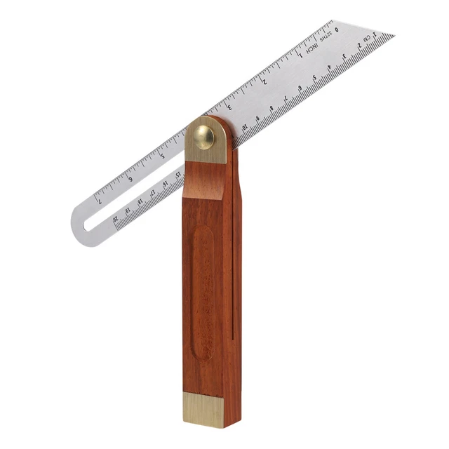 Rapporteur D'angle Réglable En Acier Inoxydable - Règle 2-en-1 (0-180° Et 0-10 Cm) Pour Dessin, Bricolage, Ingénierie - 2