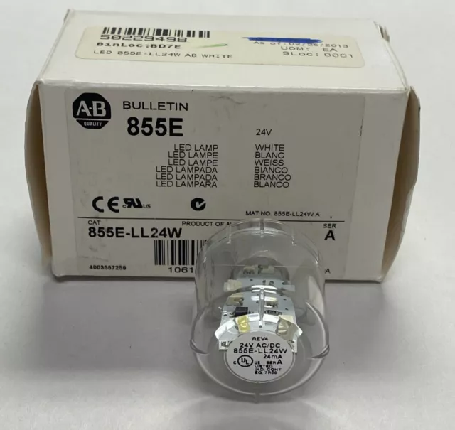 Allen Bradley 855E-Ll24W Ser A White Replacement Led Lamp New