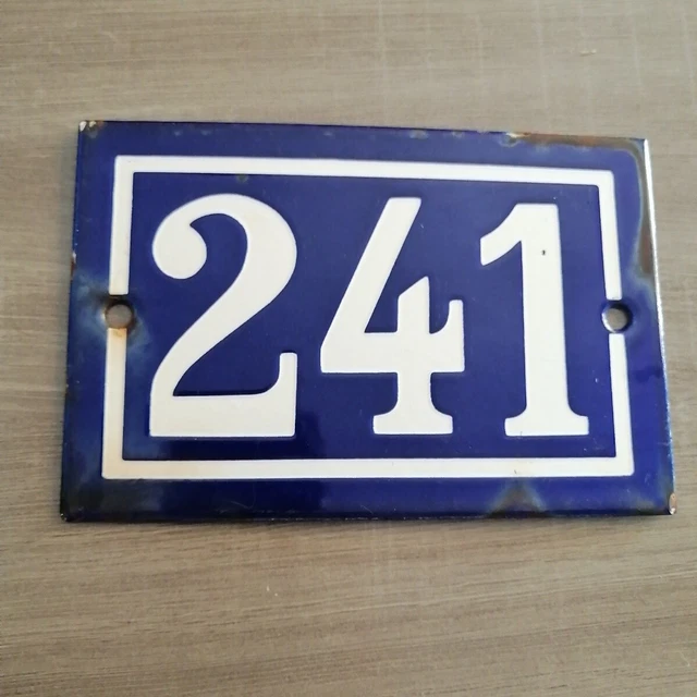 ANCIEN NUMÉRO DE rue 10cm x 15cm Maison plaque émaillée , Bleu n° 181