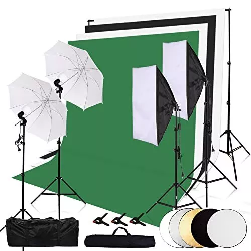 OUBO Fotostudio Dauerlicht Softbox Set, Hintergrund Sttzsystem,Professionelles S