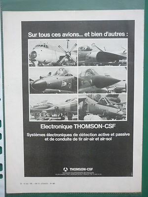 12/1981 PUB THOMSON-CSF ELECTRONIC WARFARE MIRAGE ETENDARD ATLANTIC FRENCH AD 
