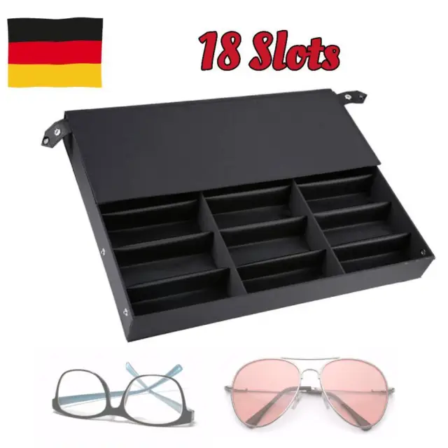 BRILLENBOX ZUR AUFBEWAHRUNG von 18 Brillen Sonnenbrillen Präsentation EUR  38,54 - PicClick DE