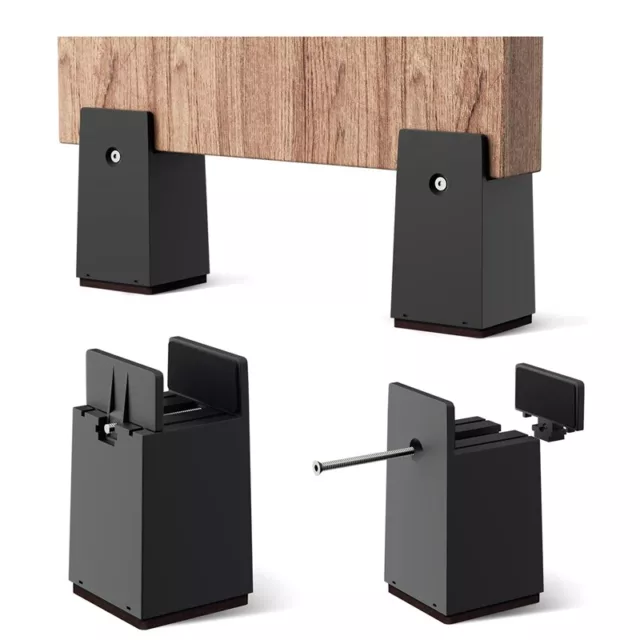 Bed Risers, 4 Inch Adjustable Desk Riser Blocks with Screw Clamp 4 Pack1540