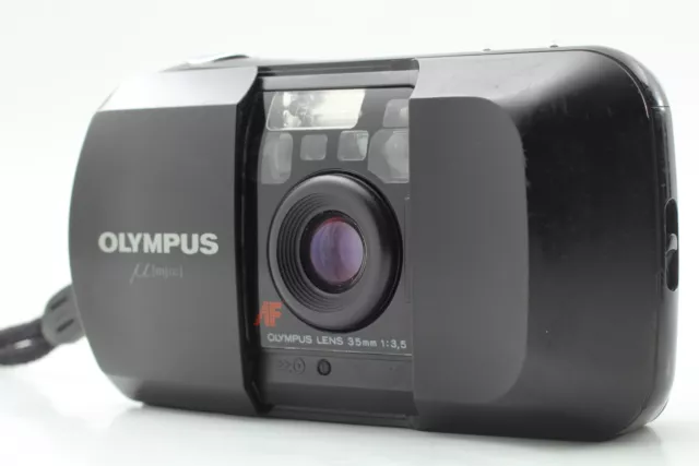 【MINT】 Olympus μ mju Black Stylus Point & Shoot 35mm Film Camera From JAPAN