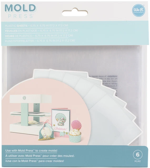 Hojas de plástico We R Memory Keepers prensa de molde 6/paquete transparente -661357