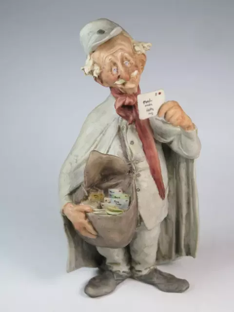 Capodimonte Porcelaine Figurine Il Postino Mailman Giuseppe Cappé Signé 1961