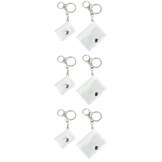 6 PCs pequeño álbum de fotos mini memoria de fotos con llavero