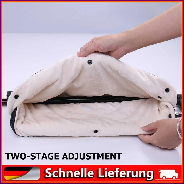 Guante de carro de cochecito de lana bebé impermeable para cochecito manguito de mano para madre (negro)