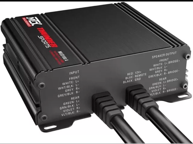 MTX MUD100.4 Mud Series 4-Channel Class D Powersports/Moto Amplifier, 400 W RMS