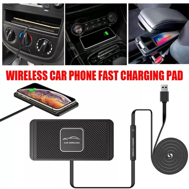 15W Qi Auto Wireless Charger Handy KFZ Ladematte Induktiv Ladestation Rutschfest