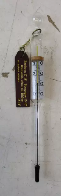 Antiguo termómetro de vino francés 26cm (LS-1549) *