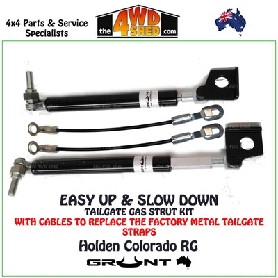 Easy Up & Slow Down Tailgate Strut Kit + 2x Cables ft Holden Colorado RG 2012-17