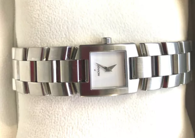 Orologio Donna MOVADO ELIRO MANCHETTE MOP Quadrante Museo St Steel Quarzo Svizzero 7" 2