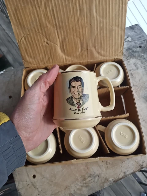 Ronald Reagan (9) Coffee Mug LOT USA Cup Ceramic Transferware Vth 40th President