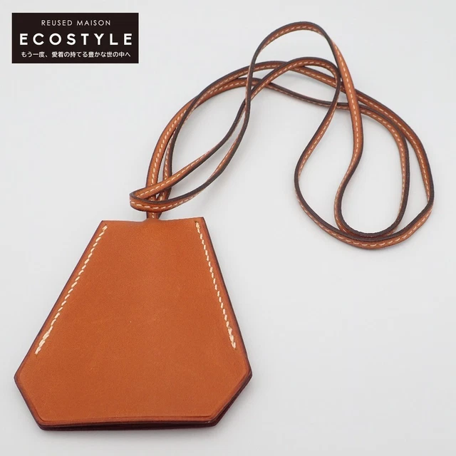 HERMES Clochette Long Necklace Key ring Brown HERMES Clochette Long Necklace Key ring Brown