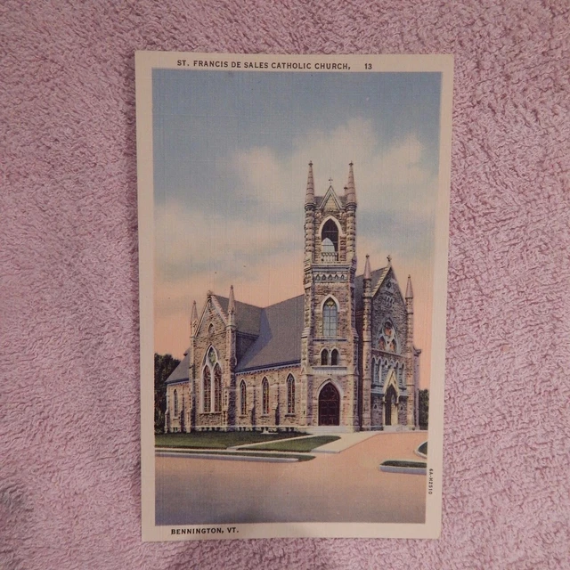 Vintage Postcard Francis De Sales Catholic Church, Bennington, Vt.