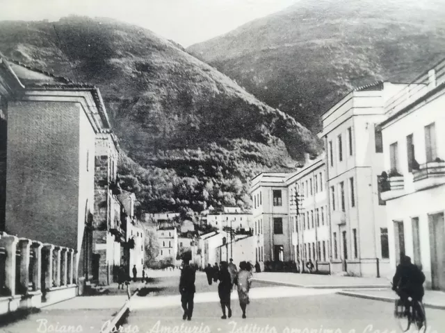 Cartolina Bojano Campobasso Molise Corso Amaturio Scuola Animata Paesaggistica