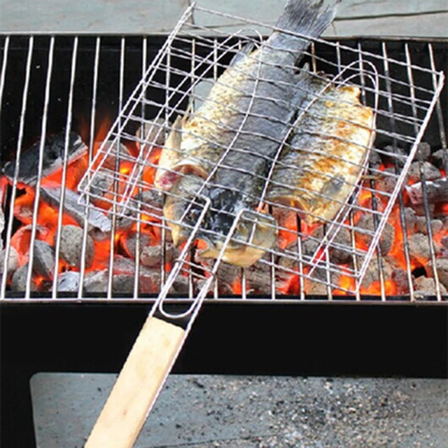 Fish Net Clamp Portable Fish-shaped High-quality Grill Fish Net Clamp Square