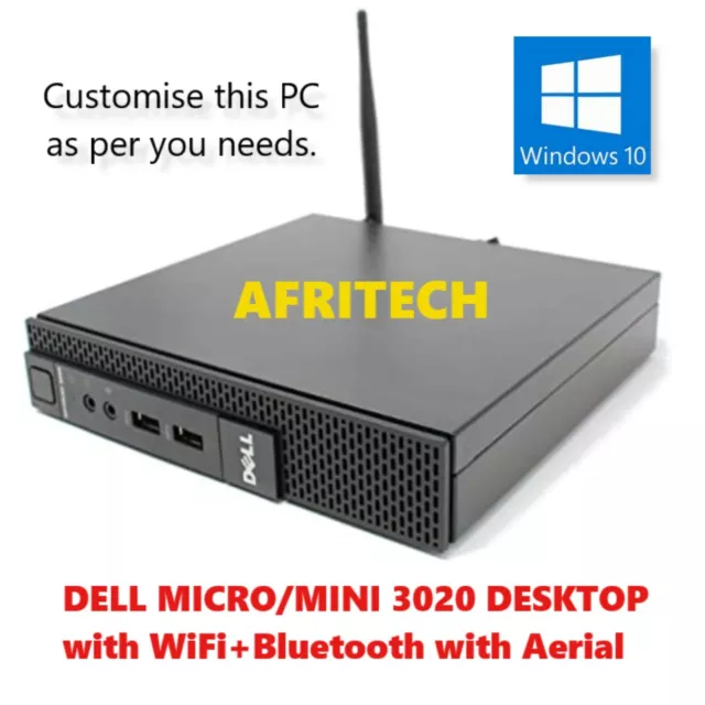 DELL Mini 3020 9020 i7 3.6GHz2TB SSD 16GB RAM USB3 BUILT IN WiFi+Bluetooth Win10
