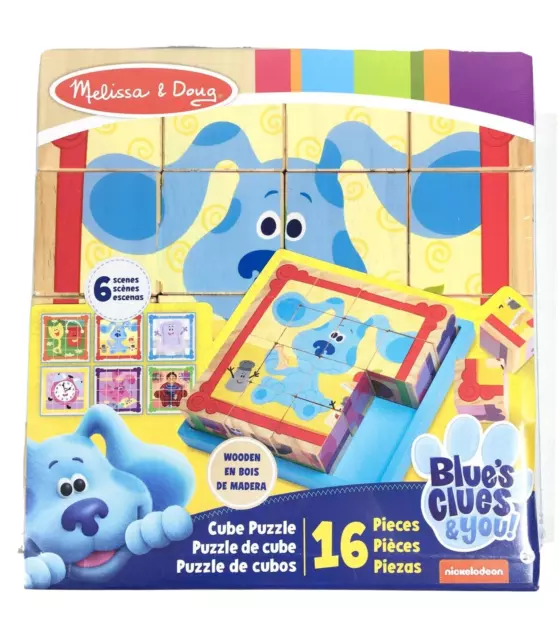 Melissa & Doug Blue's Clues & You! Wooden Cube Puzzle 16 Pieces