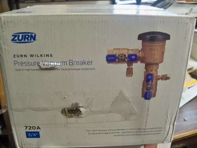 NEW Zurn 34-720A Wilkins 3/4In. 150 PSI Pressure Vacuum Breaker FREE PRIORITYS&H