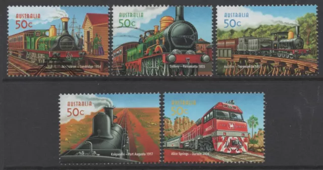 Australia 2004 Trains Single Stamps set of 5  Used