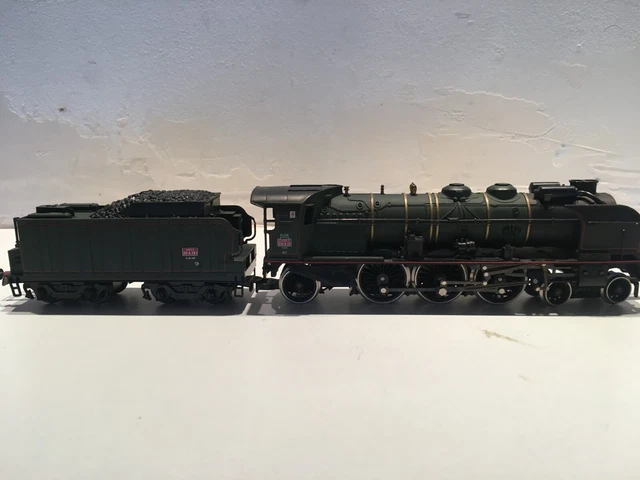 AV405 ANTAL Ho 1/87 LOCOMOTIVE VAPEUR SNCF 231 H 141 + TENDER 30-1 REF - VERT