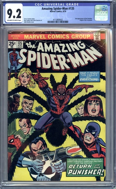 Amazing Spider-Man #135 Cgc 9.2 Nm- Punisher Cover, 2Nd Full Appearance (1974)