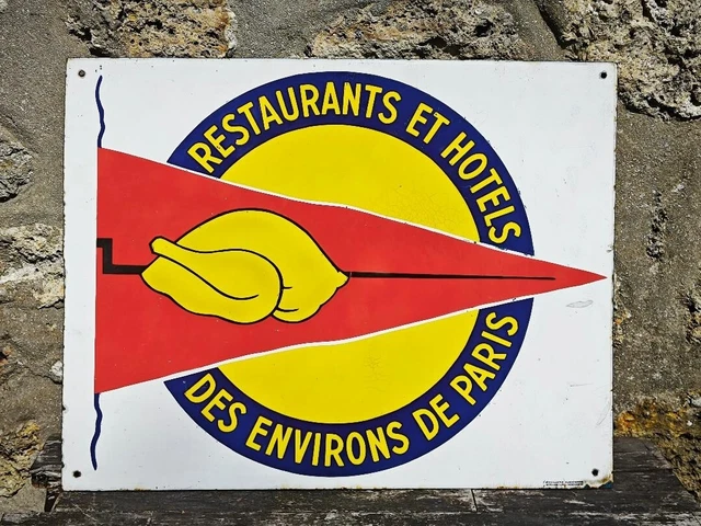 Plaque émaillée Vintage ‘Le Café Aprim Des Cafés Mentoux’ – Paris 1930 – Originale PLV Aliment – Occasion