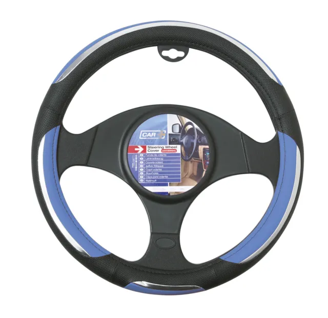 Sumex Branded Snake Soft PVC Car Steering Wheel Sleeve Cover - Blue & Black