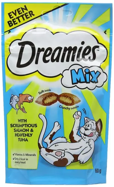 Dreamies Mix Cat Treats with Salmon and Tuna 8x60g