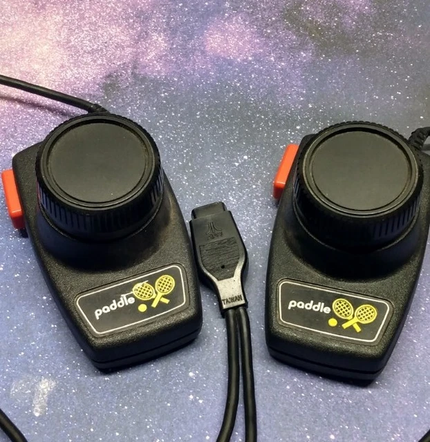 ATARI 2600 PONG Tennis Dual Paddle Controllers Vintage OEM Official