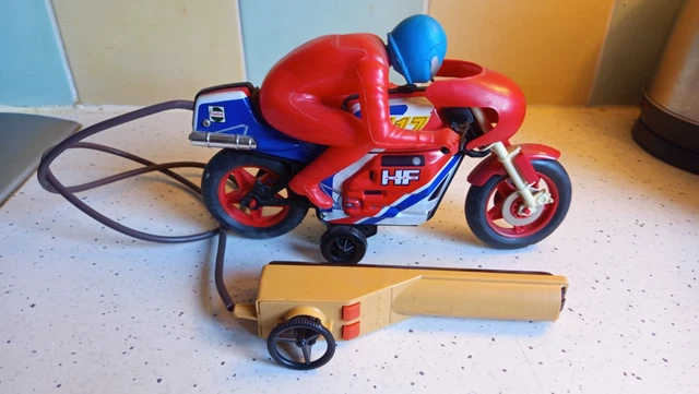 Ancien Jouet Moto Police Department Joustra – Motard Plastique Vintage