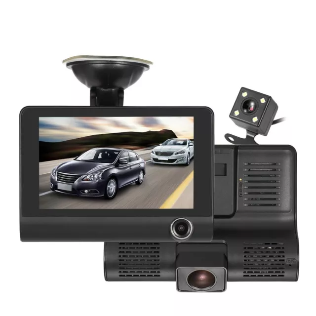Videocamera Per Auto Dash Cam Full Hd 1080 P Cardvr Wdr 3 Lenti Visione Notturna