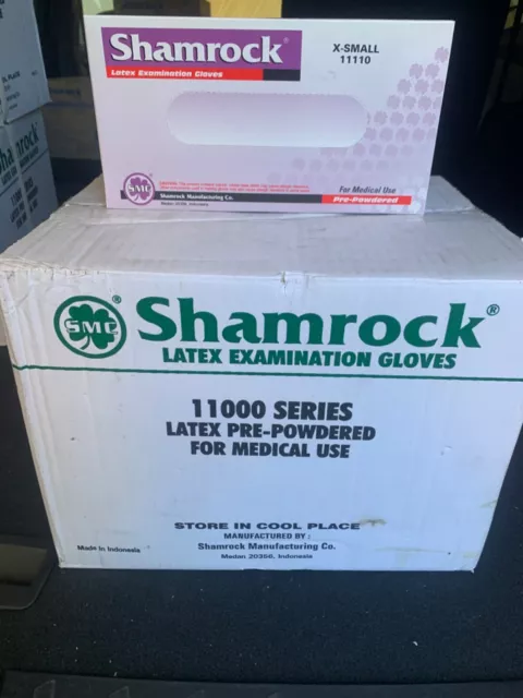 Shamrock Latex  GLOVES LIGHTLY POWDERED LATEX FREE 10 boxes per case