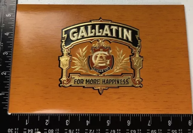 Gallatin Cigar Box Label Embossed Lithograph Tobacco Vintage Collectible