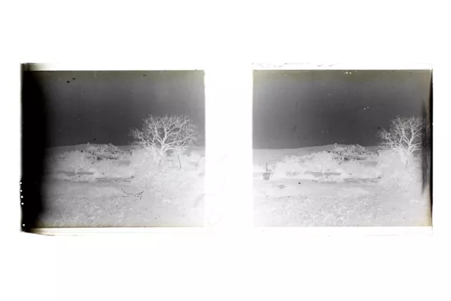 France Village Photo Stereo Th3L1n20 Vintage Glass Plate NEGATIVE