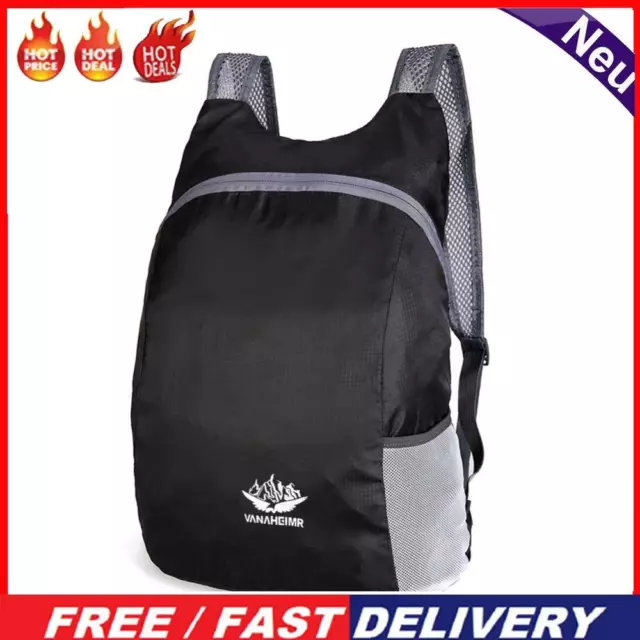 Foldable Backpack Outdoor Travel Waterproof Sports Hiking Daypacks (Black)