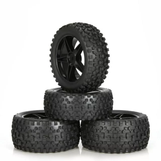 4Pcs Fetal Flower Off-Road Racing Wheel Rim & Tires for HPI HSP 94107/94166 1/10